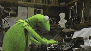 Kermit typing GIF
